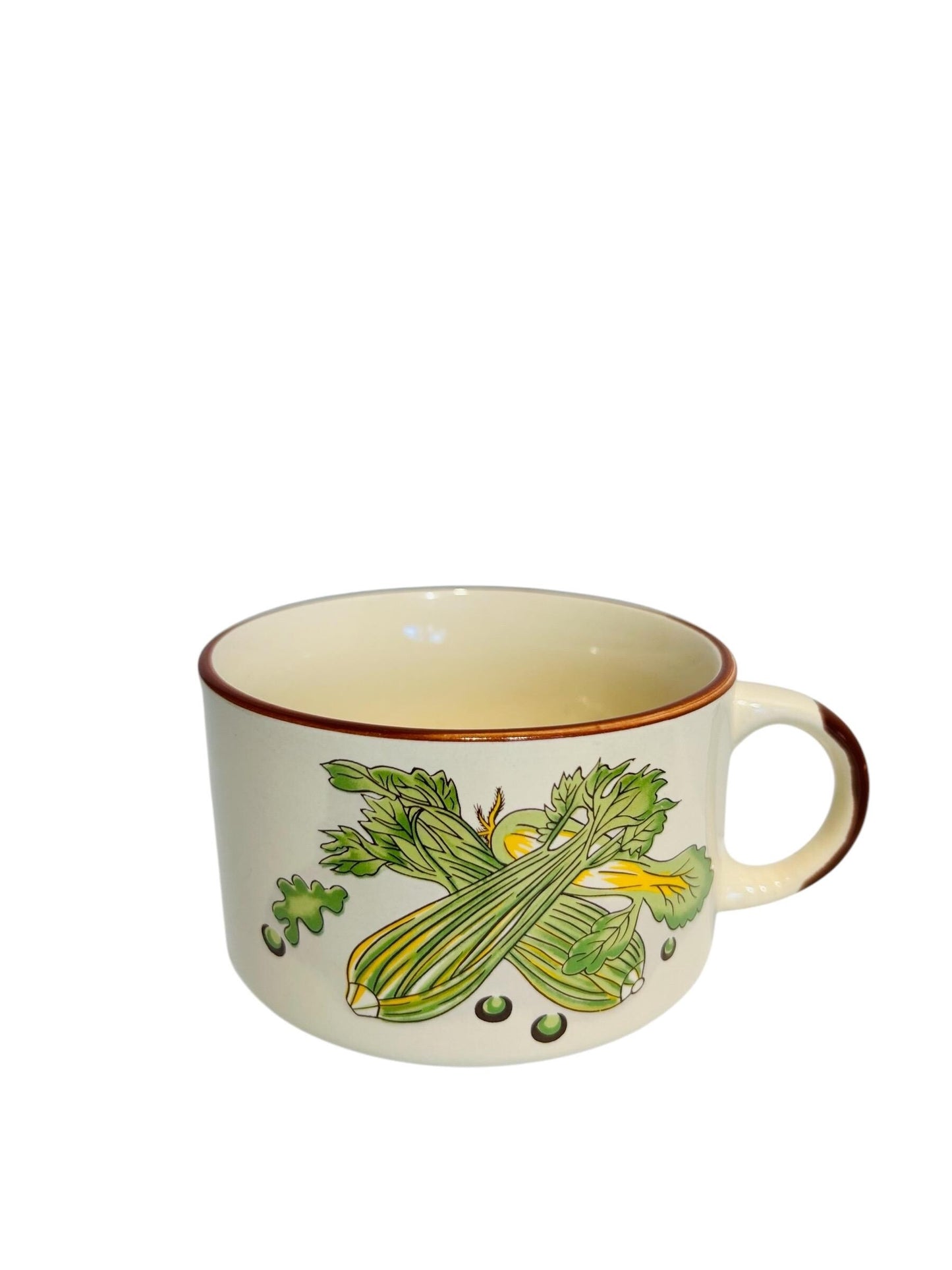 Vintage Esso Soup Mugs, 1970s Retro Vegetable Design