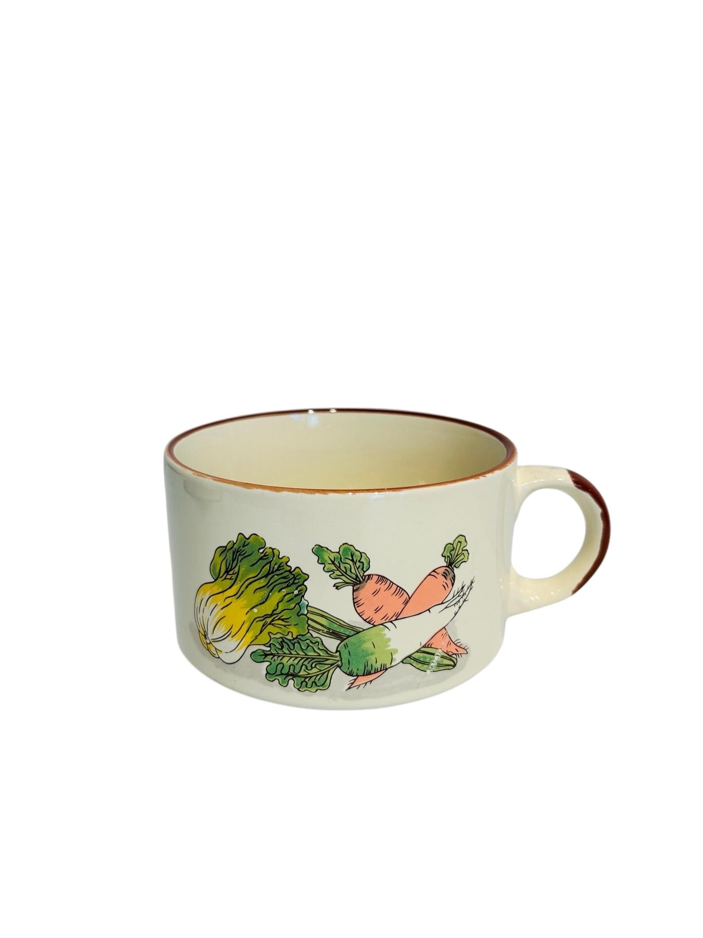 Vintage Esso Soup Mugs, 1970s Retro Vegetable Design