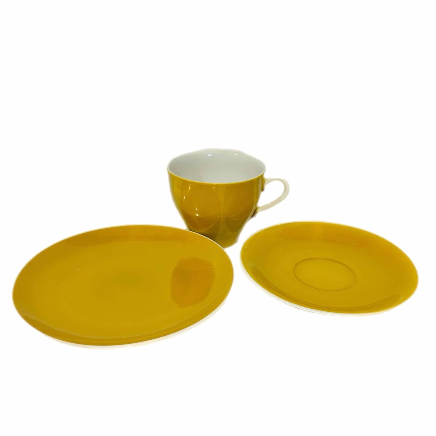 Vintage Yellow Ironstone Trio: Mid-Century Cup, Saucer, Plate - Made in Japan