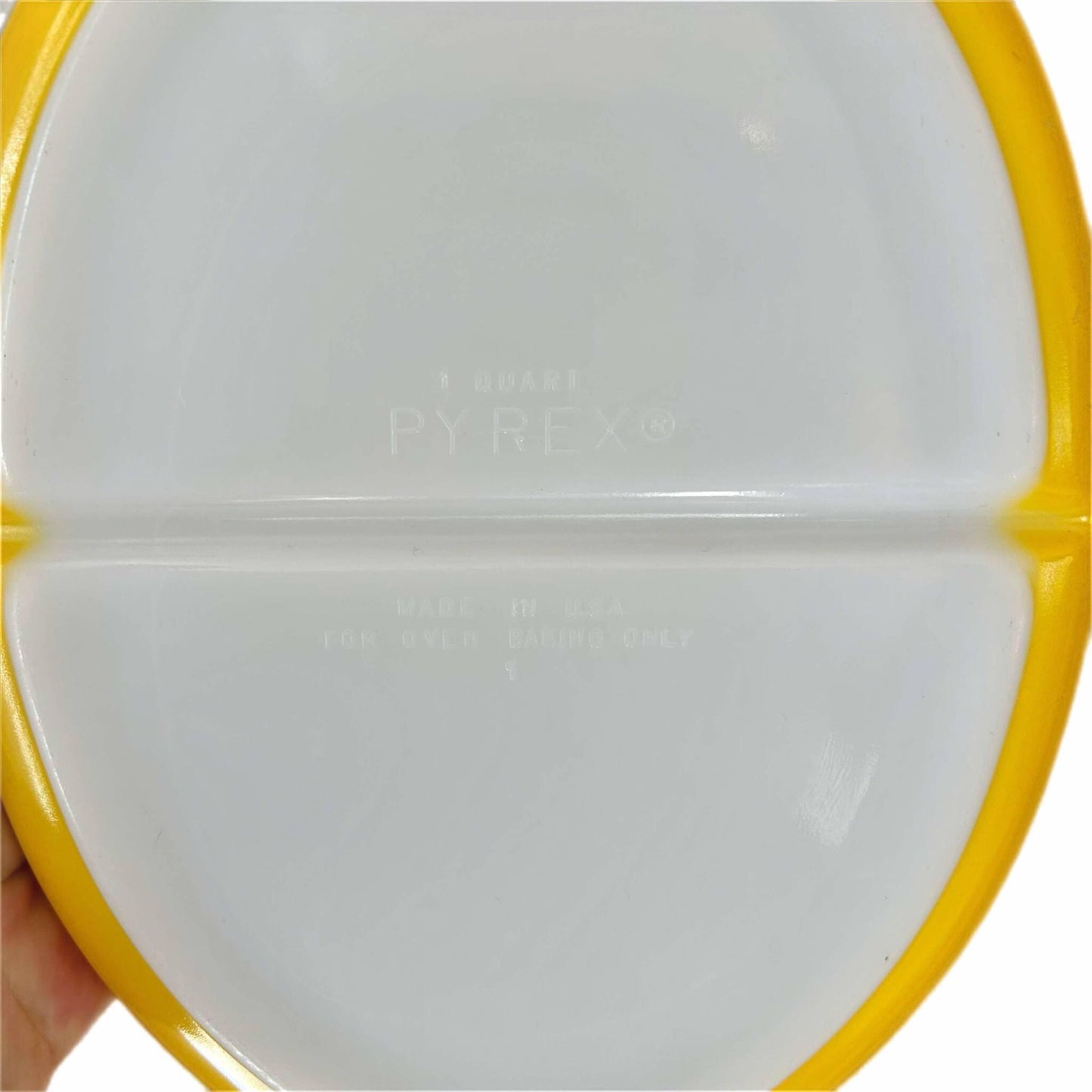 Vintage Pyrex Divided Casserole Dish: Retro Yellow, 1-Quart, 1960s Kitchenware