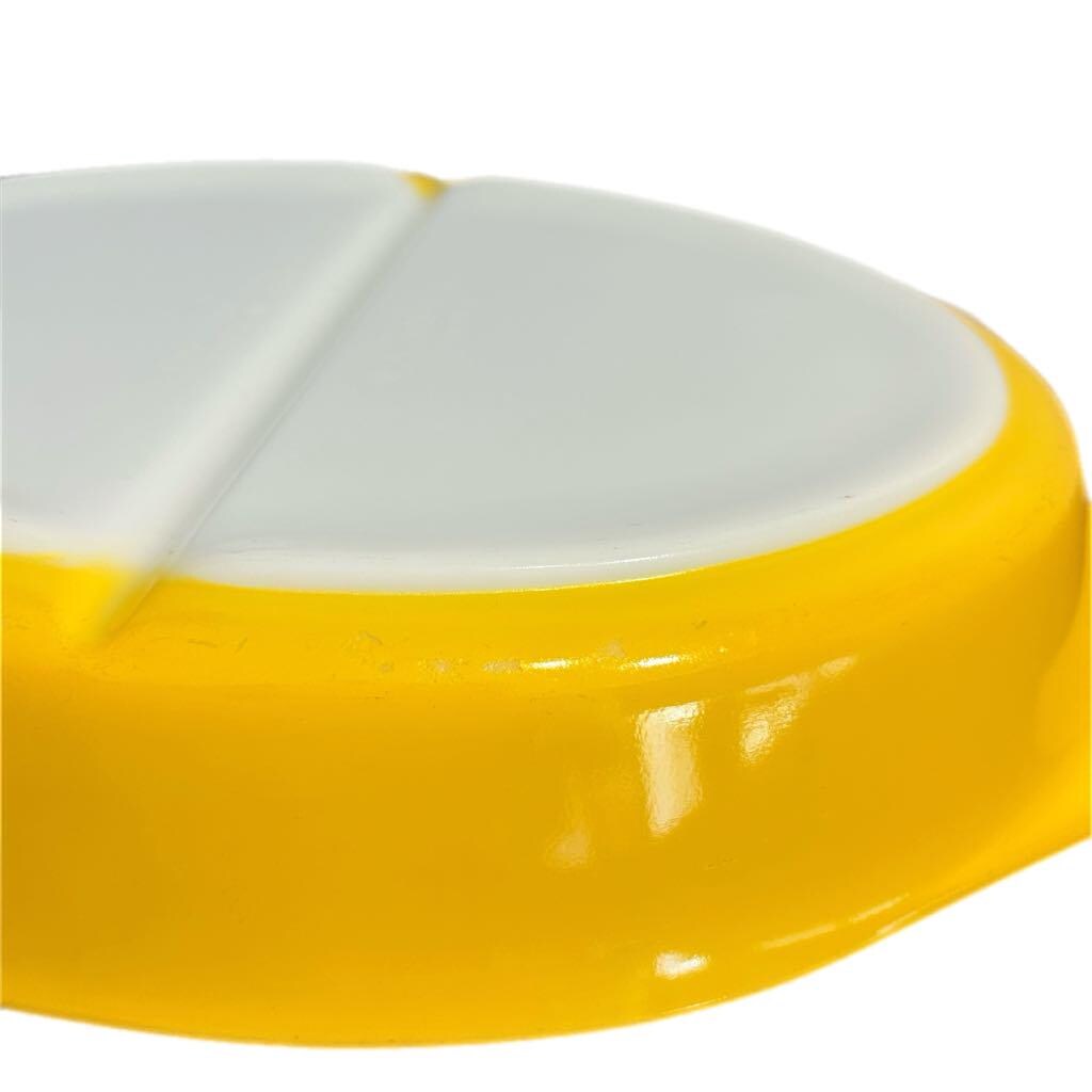 Vintage Pyrex Divided Casserole Dish: Retro Yellow, 1-Quart, 1960s Kitchenware