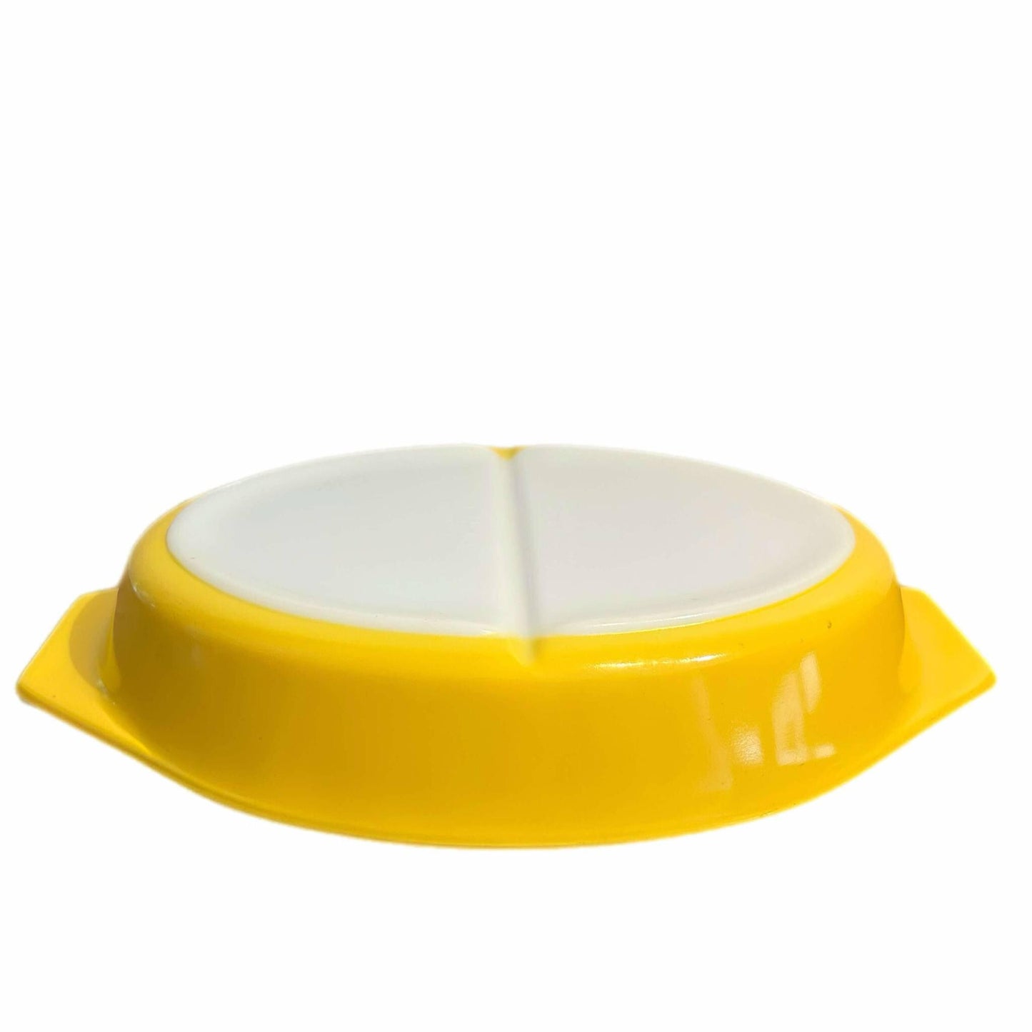Vintage Pyrex Divided Casserole Dish: Retro Yellow, 1-Quart, 1960s Kitchenware