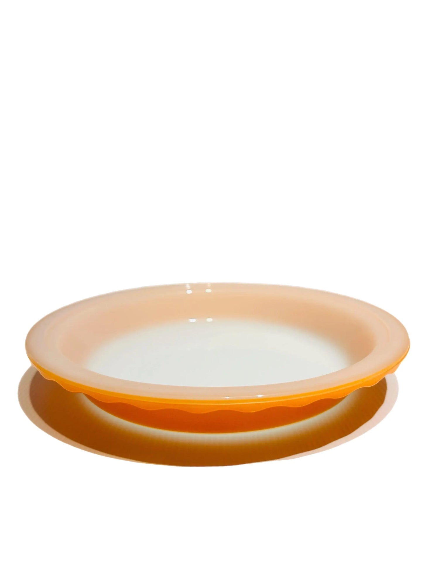 Retro Orange Pie Dish - Crown Pyrex  – 23 cm Scalloped Milk Glass – Made in Australia