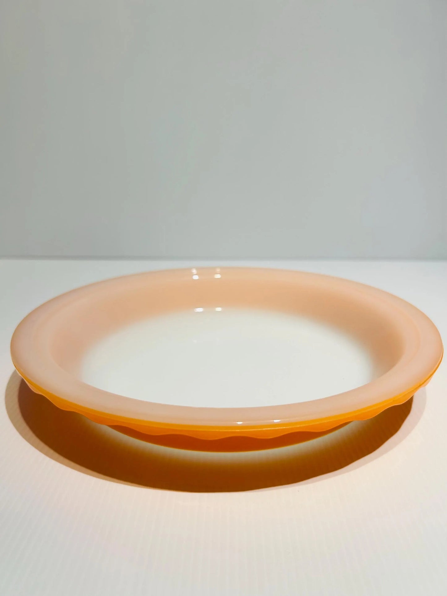 Retro Orange Pie Dish - Crown Pyrex  – 23 cm Scalloped Milk Glass – Made in Australia