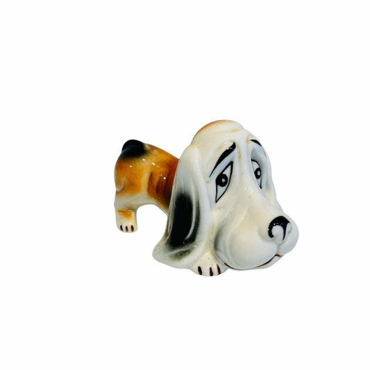 Vintage Dog Figurine, Bassett Hound Collectible Hillbilly Dog Statue.