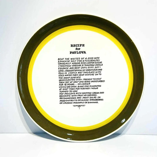 Vintage Pavlova Recipe Plate: World's Finest Ironstone, Retro Kitchen Decor