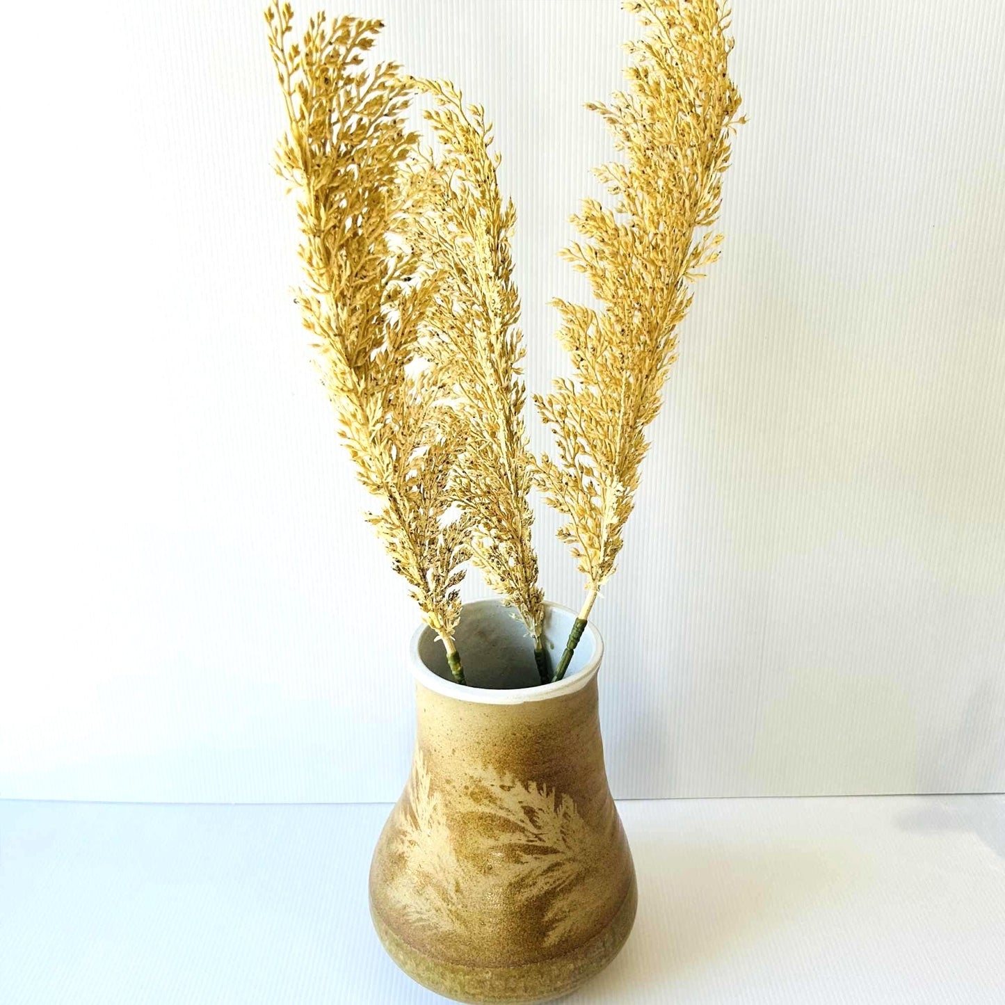 Rustic Speckled Pottery Vase: Earthy Glazed Finish, Signed GD