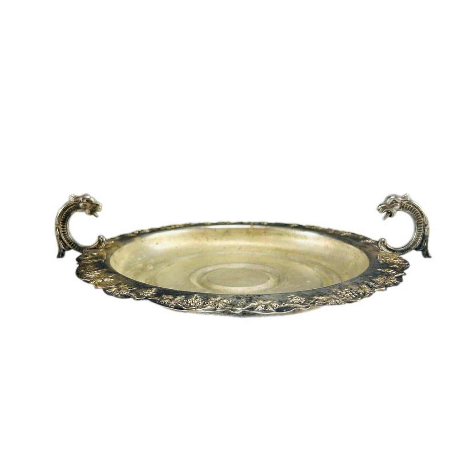Vintage Renown Guildford Silver-Plated Bowl – Dragon Handle – Ornate AI Quality English Dish