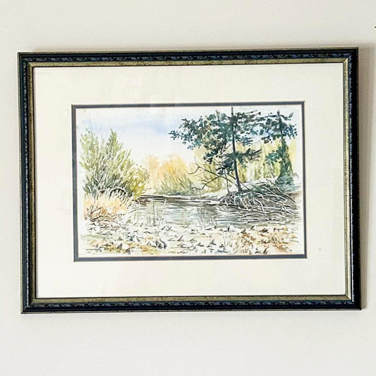 Framed Australian Landscape Watercolour Painting by Ron Hindmarsh