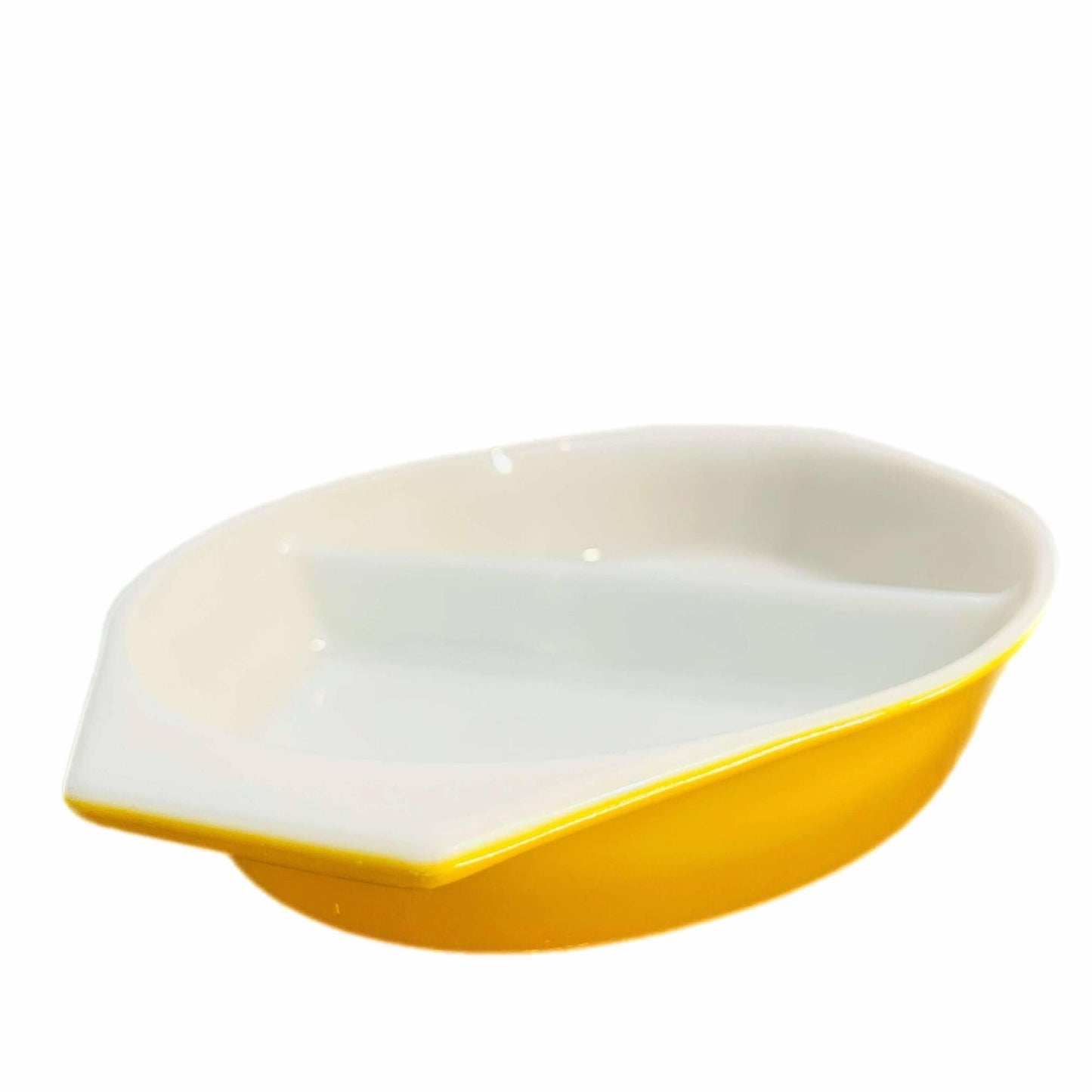 Vintage Pyrex Divided Casserole Dish: Retro Yellow, 1-Quart, 1960s Kitchenware