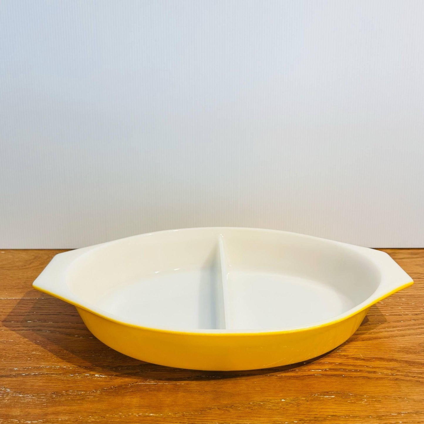 Vintage Pyrex Divided Casserole Dish: Retro Yellow, 1-Quart, 1960s Kitchenware