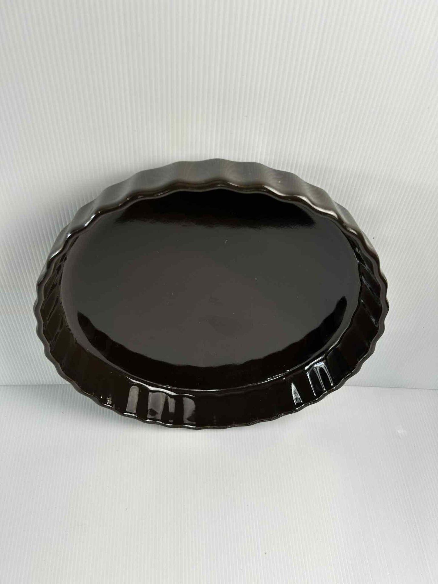 Vintage Japanese Pie Dish: Fluted Scalloped Ovenproof Bakeware