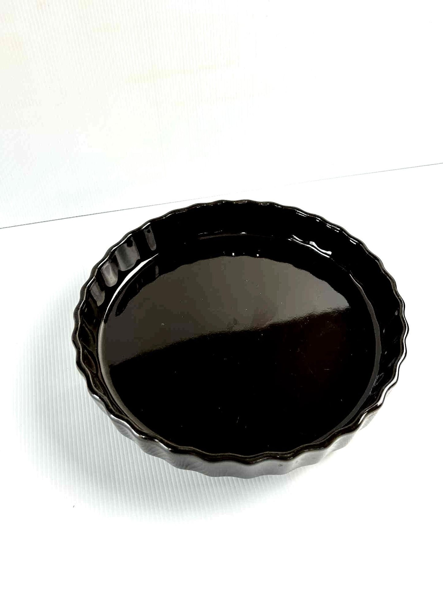 Vintage Japanese Pie Dish: Fluted Scalloped Ovenproof Bakeware
