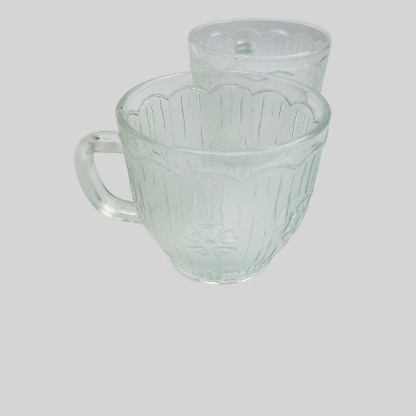 Vintage Italian Glass Punch Bowl Set, A. Masserini Floral Etched, Mid-Century Modern
