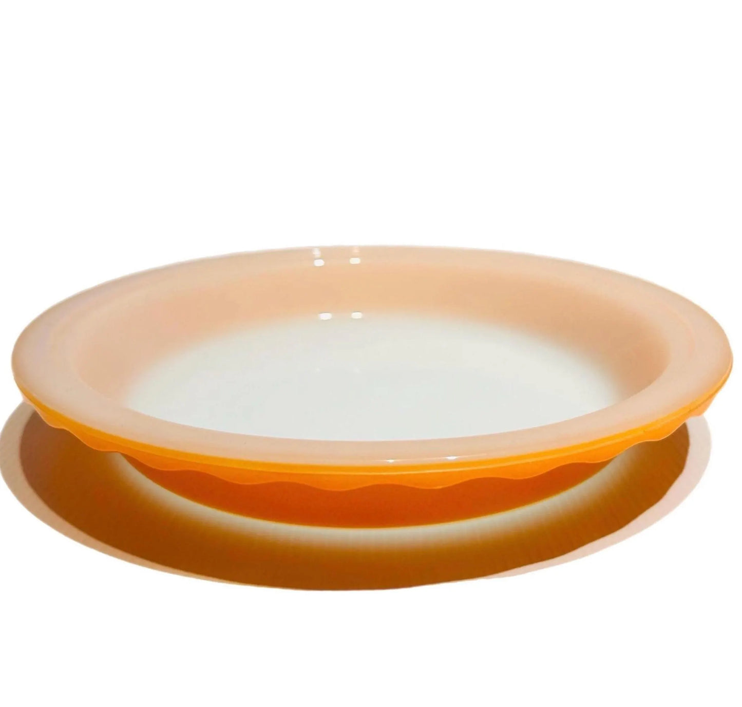 Retro Orange Pie Dish - Crown Pyrex  – 23 cm Scalloped Milk Glass – Made in Australia