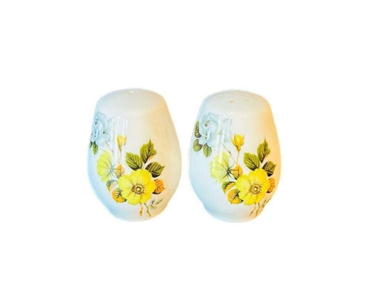 Vintage Floral Salt & Pepper Shakers: Colorful Table Decor, Original Stoppers