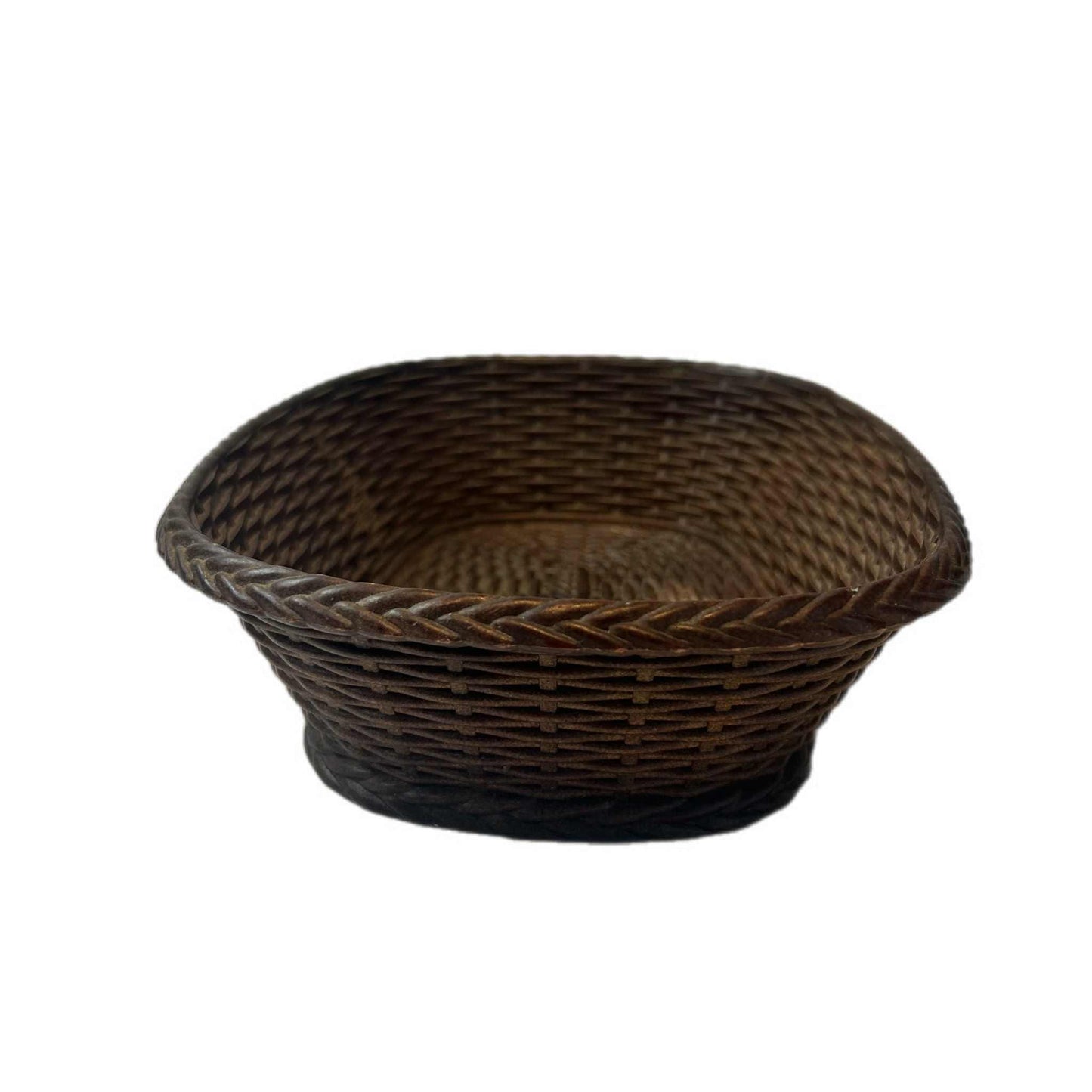 Vintage Emsa West Germany Basket: Woven-Effect Plastic Fruit Bowl