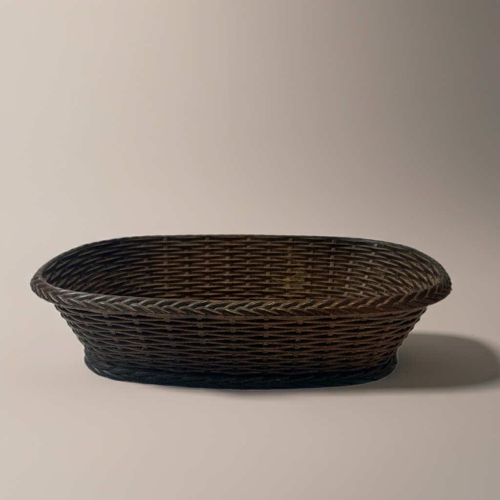 Vintage Emsa West Germany Basket: Woven-Effect Plastic Fruit Bowl