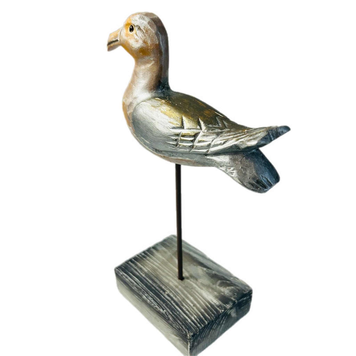 Upcycled Wooden Seagull Statue: Shabby Chic Beach Decor