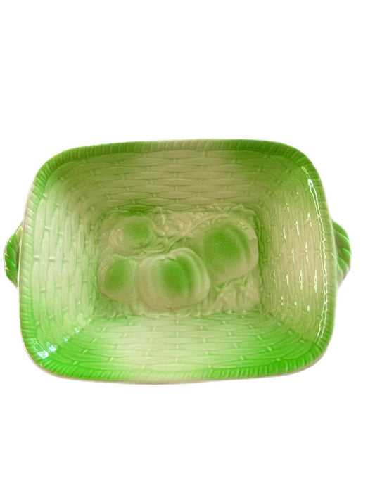 Vintage Empire Ware Serving Bowl: Lime Green Fruit Motif, Retro Kitchen Decor