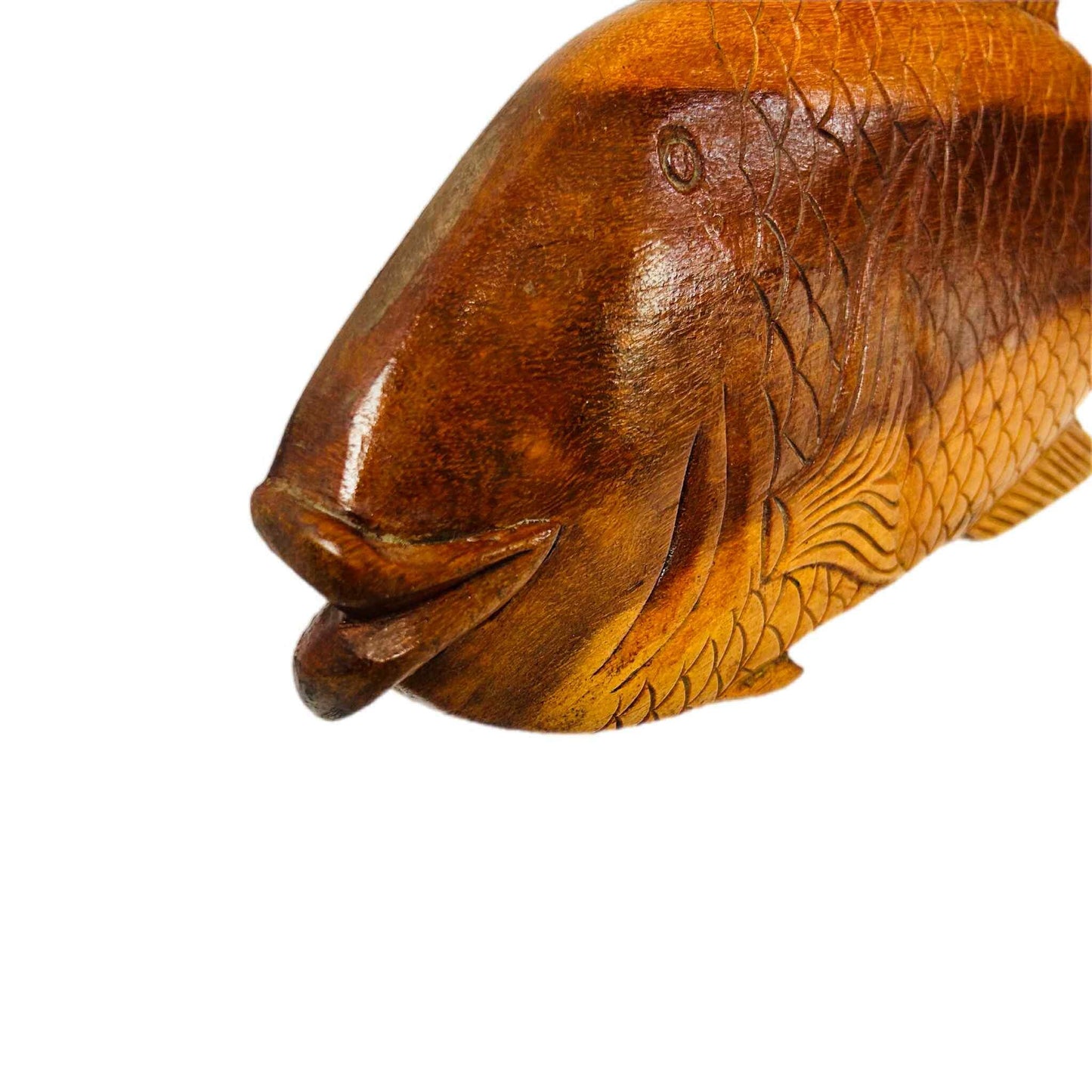 Hand Carved Wooden Fish: Coastal Rustic Wall Decor