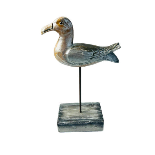 Upcycled Wooden Seagull Statue: Shabby Chic Beach Decor