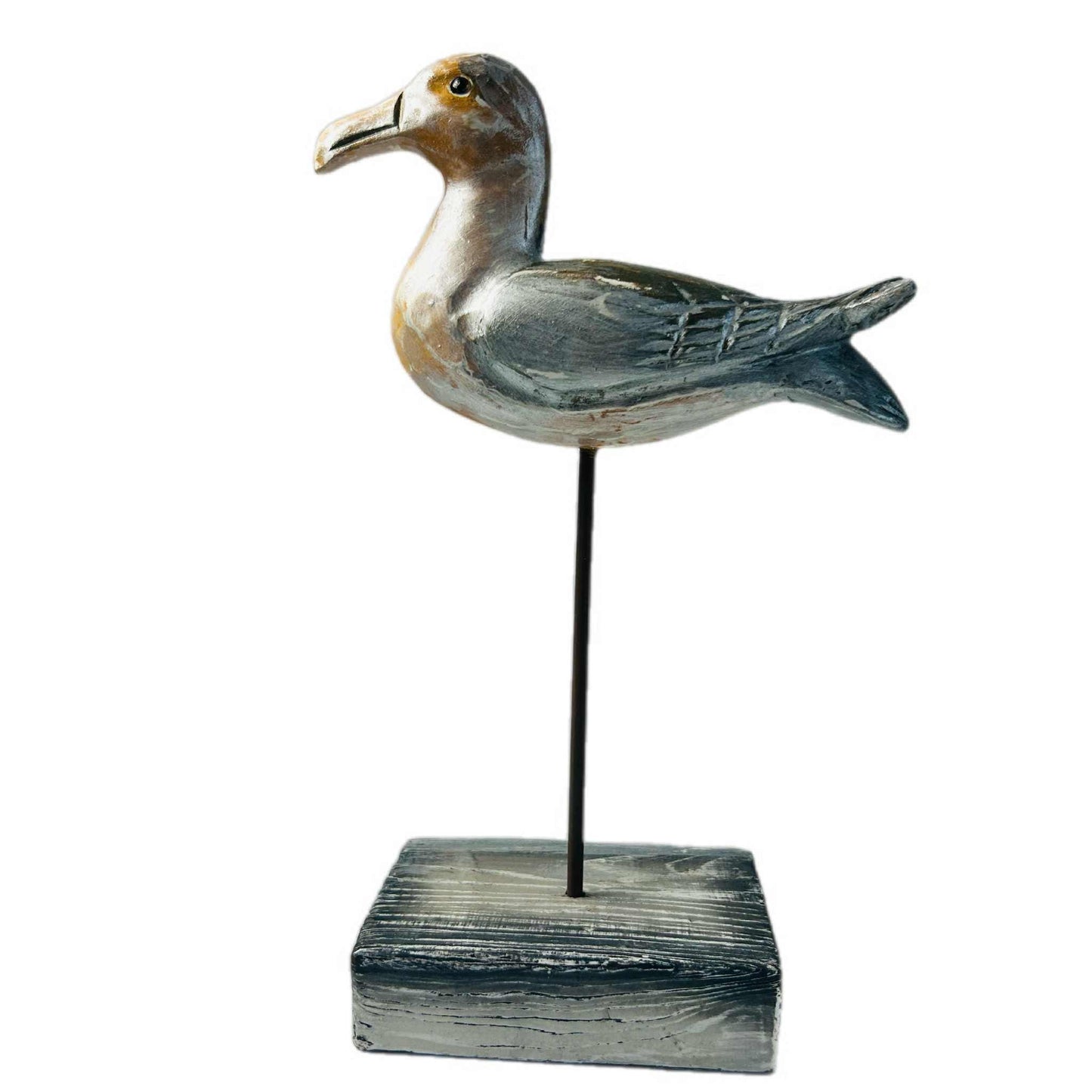 Upcycled Wooden Seagull Statue: Shabby Chic Beach Decor